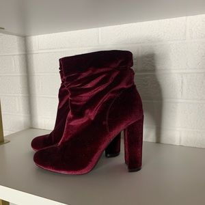 Red velvet boots from Akira